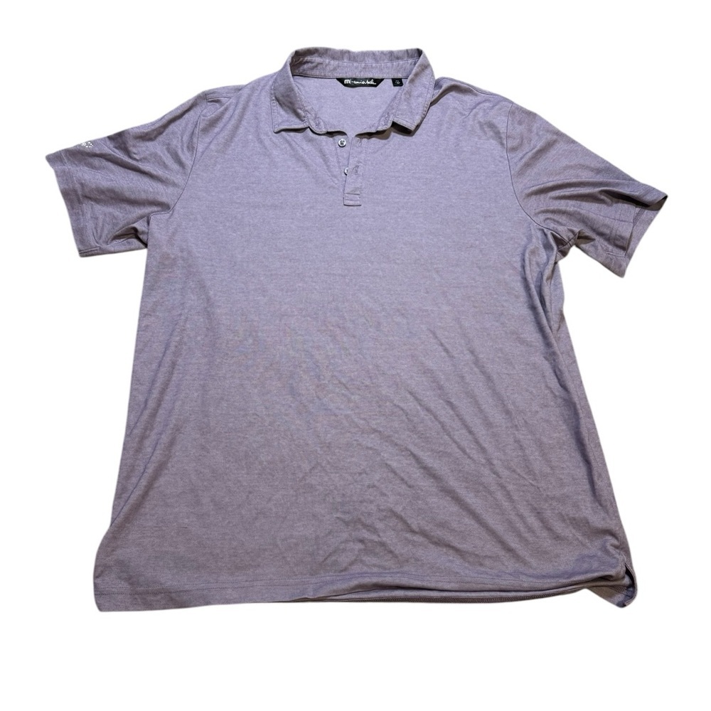 ⛳ Travis‎ Mathew XXL Polo Shirt Purple Heather Corebridge Logo Golf Casual 👕